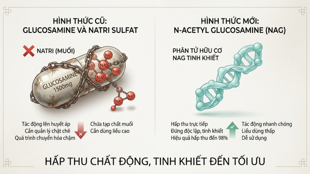 So sánh hoạt chất NAG thế hệ mới và Glucosamine đời cũ