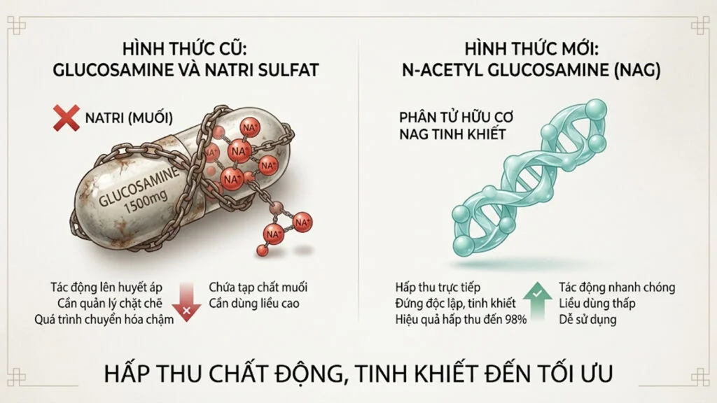 So sánh hoạt chất NAG thế hệ mới và Glucosamine đời cũ