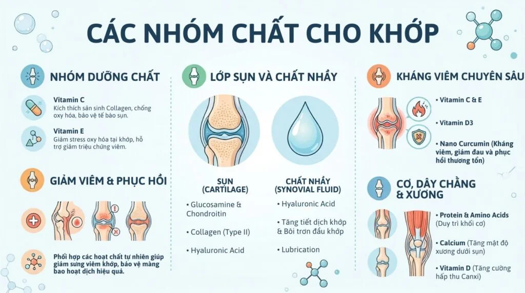 Các thành phần cần có trong sản phẩm xương khớp Hàn Quốc